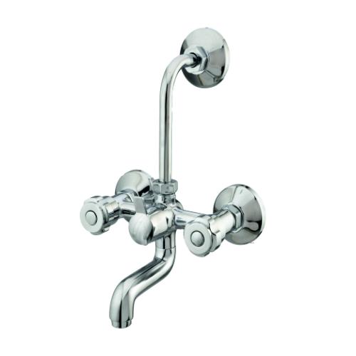 Wall Mixer with Provision for Overhead Shower with L-Bend Pipe Chrome